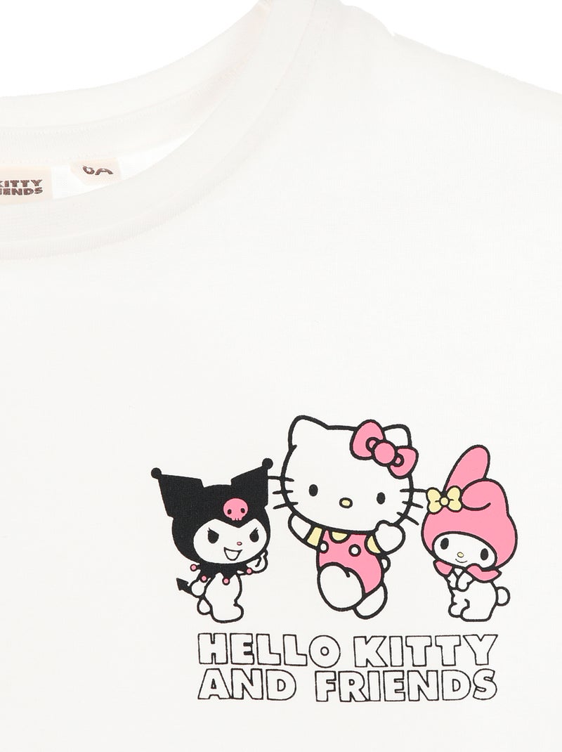 T-shirt met 'Hello Kitty' print van effen katoen Wit - Kiabi