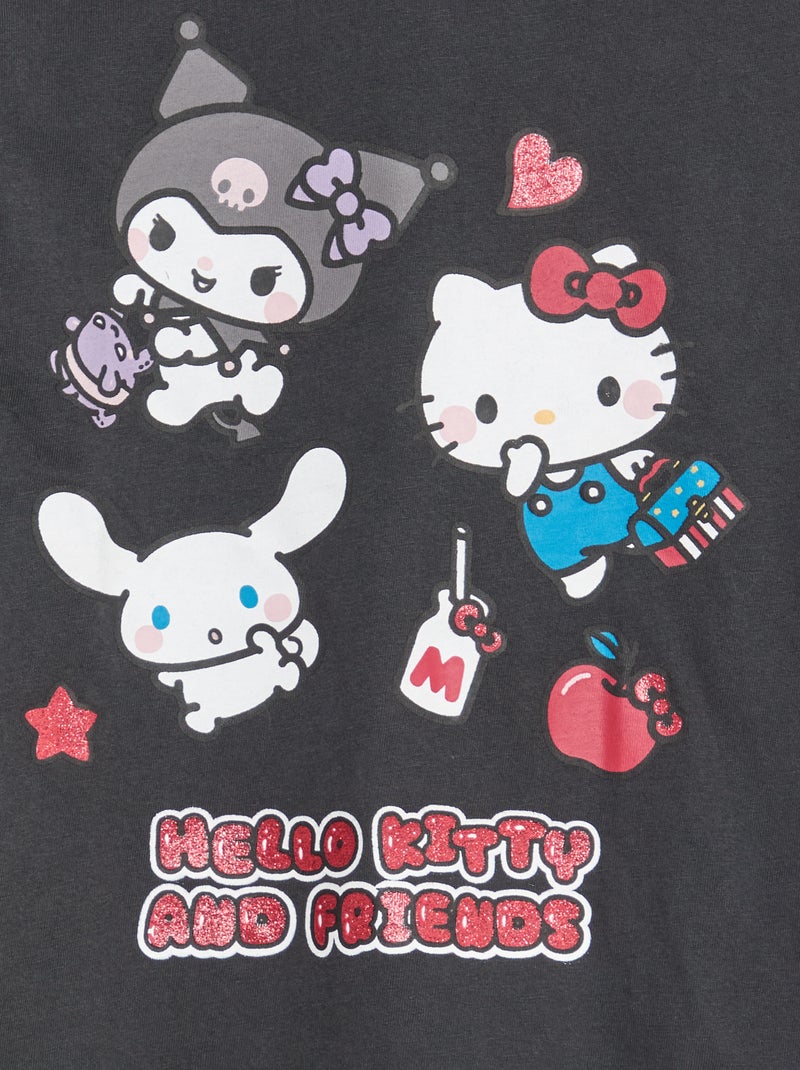 T-shirt met 'Hello Kitty' print van effen katoen Zwart - Kiabi