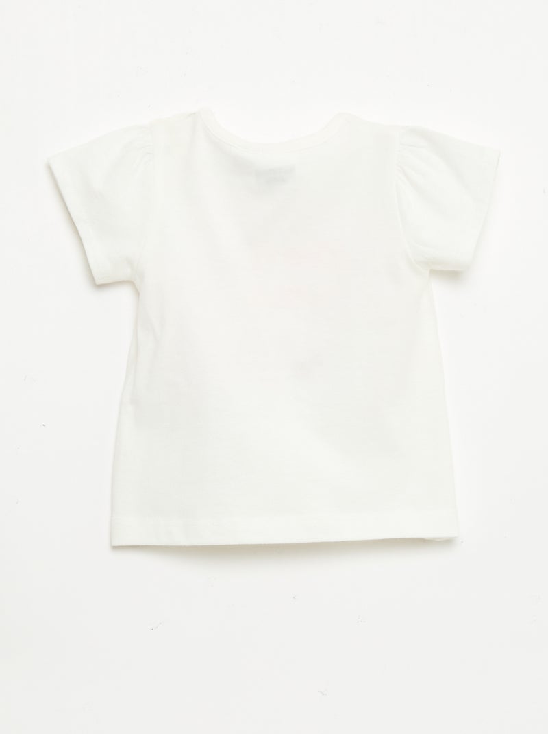 T-shirt met 'Hello Kitty'-reliëfprint Wit - Kiabi