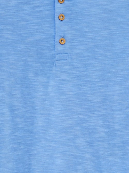 T-shirt met henleykraag en korte mouw - Kiabi