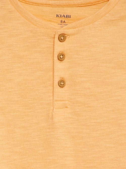 T-shirt met henleykraag en korte mouw - Kiabi