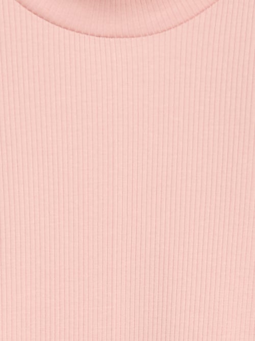 T-shirt met hoge kraag van ribstof - Kiabi