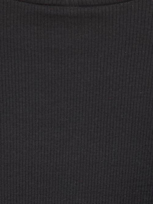 T-shirt met hoge kraag van ribstof - Kiabi