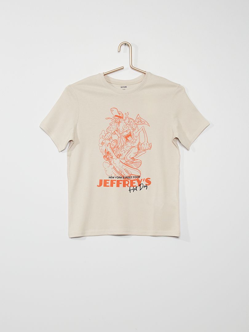 T-shirt met hotdogprint GRIJS - Kiabi