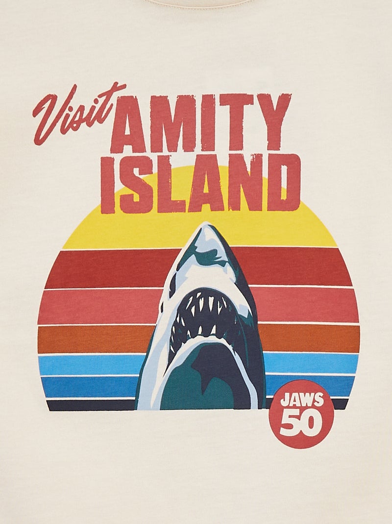 T-shirt met 'Jaws'-print BIEGE - Kiabi