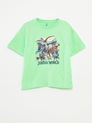 T-shirt met 'Jurassic World'-print