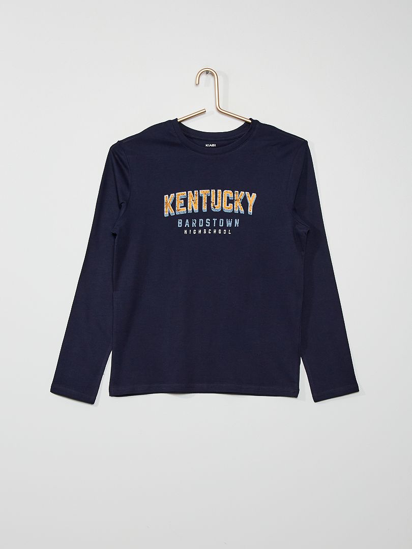 T-shirt met 'Kentucky'-print ZWART - Kiabi