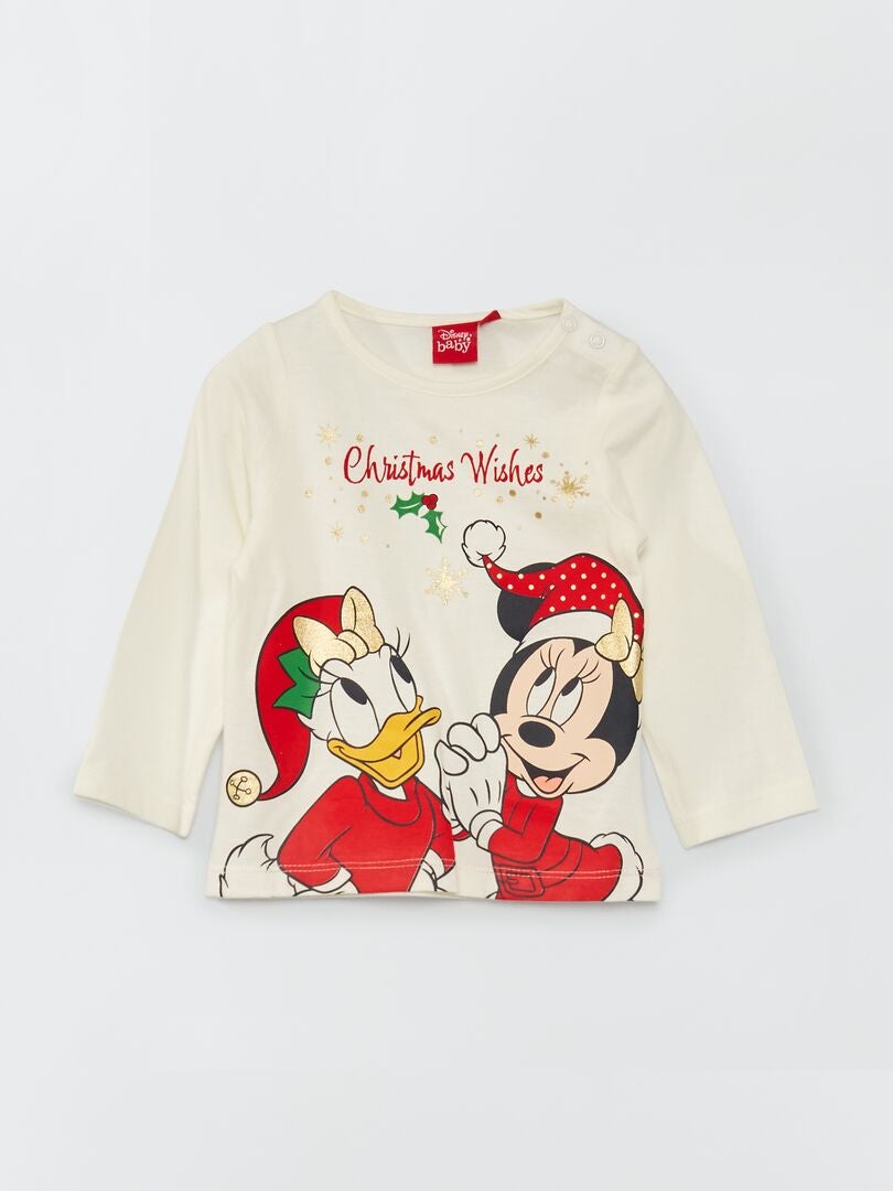 T-shirt met kerstprint 'Disney' ecru - Kiabi