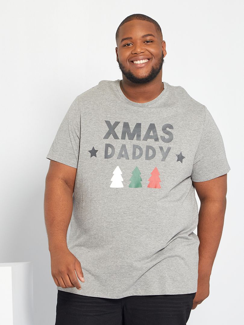 T-shirt met kerstprint GRIJS - Kiabi