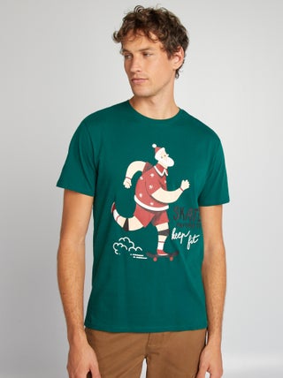 T-shirt met kerstprint