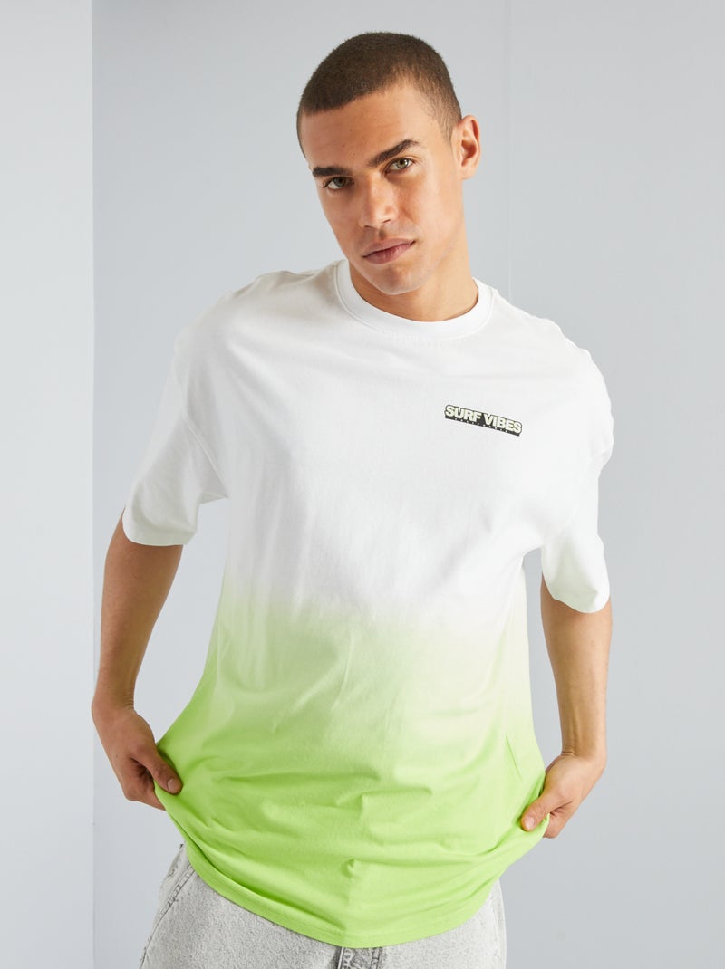 T-shirt met kleurverloop GROEN - Kiabi