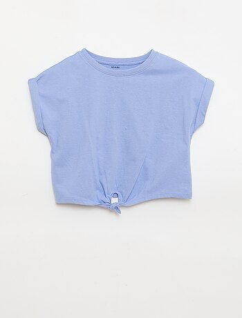 T-shirt met knoop in de taille