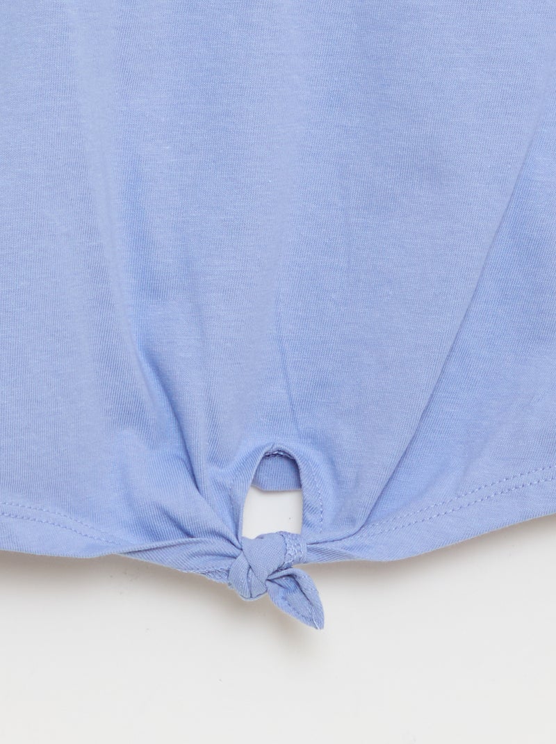T-shirt met knoop in de taille Blauw - Kiabi