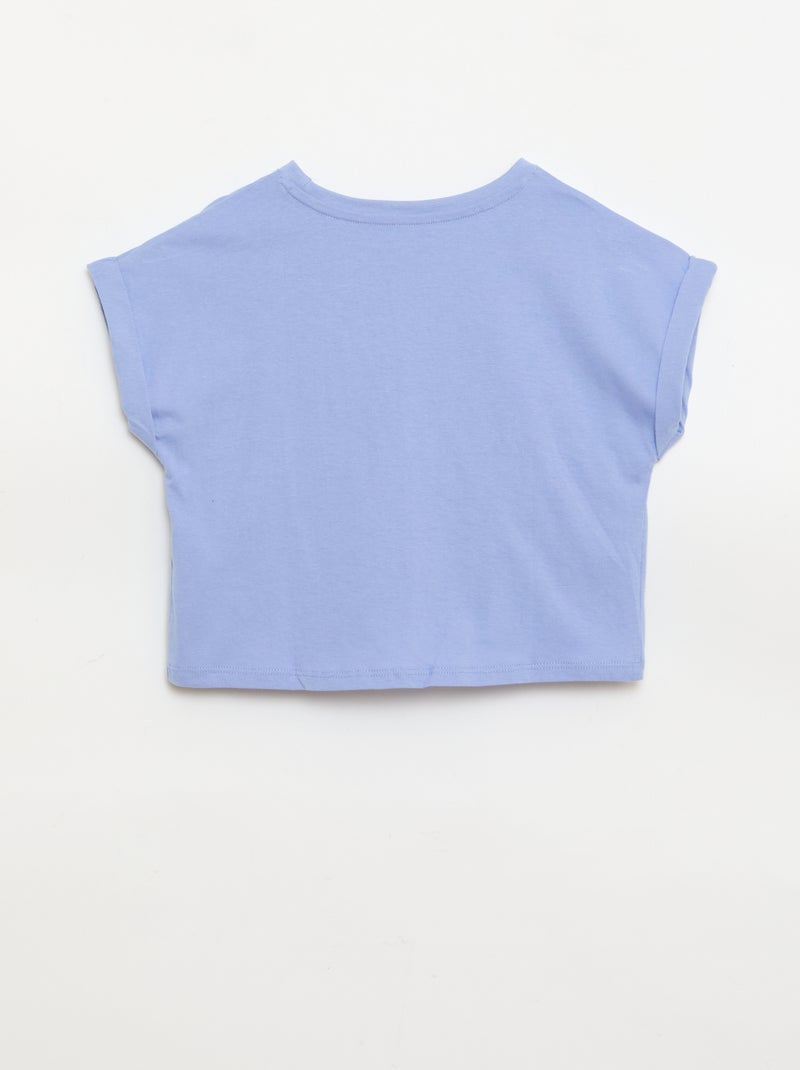 T-shirt met knoop in de taille Blauw - Kiabi