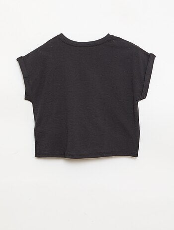 T-shirt met knoop in de taille