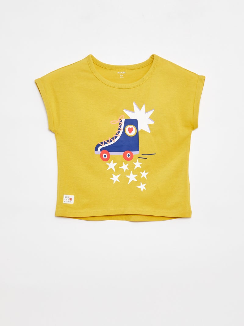T-shirt met korte mouw - Grafik Edition Geel - Kiabi