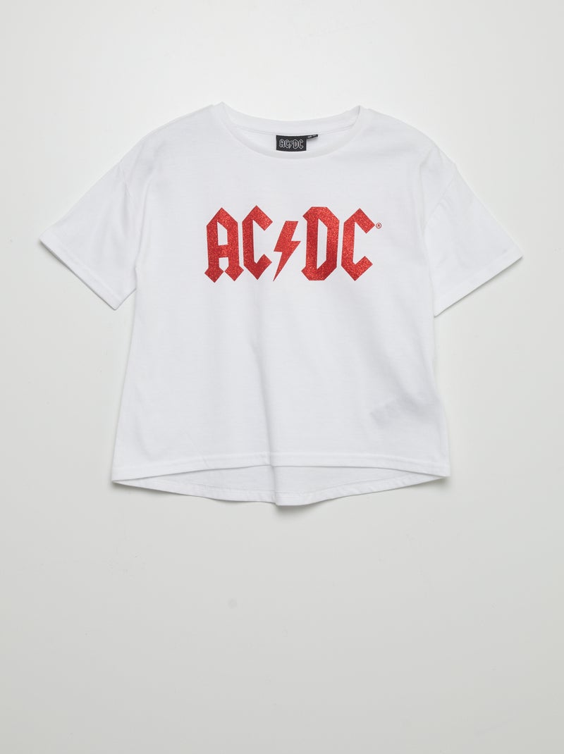 T-shirt met korte mouw 'AC/DC' WIT - Kiabi