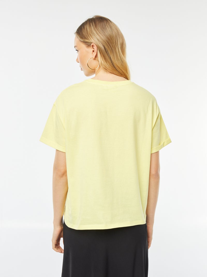 T-shirt met korte mouw en Blondie-print GEEL - Kiabi
