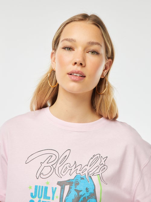 T-shirt met korte mouw en Blondie-print - Kiabi