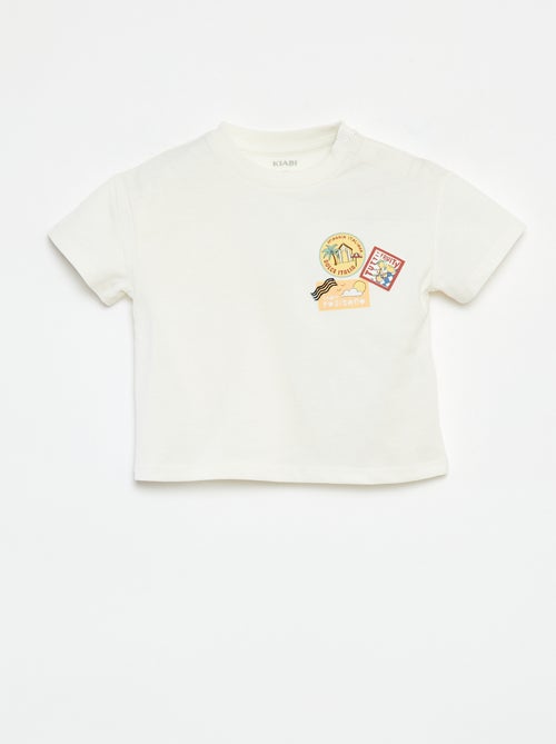 T-shirt met korte mouw en borduursel - Kiabi