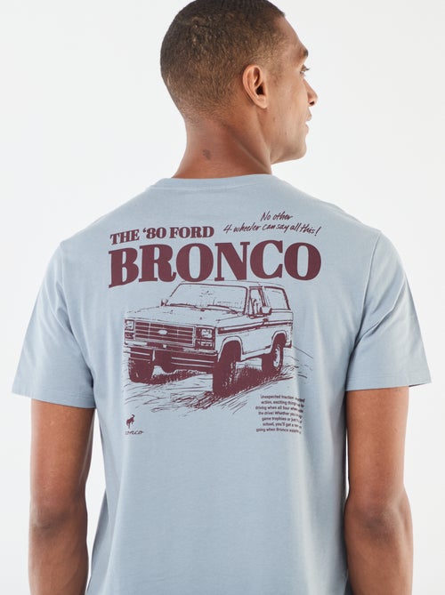 T-shirt met korte mouw en borstprint - Kiabi