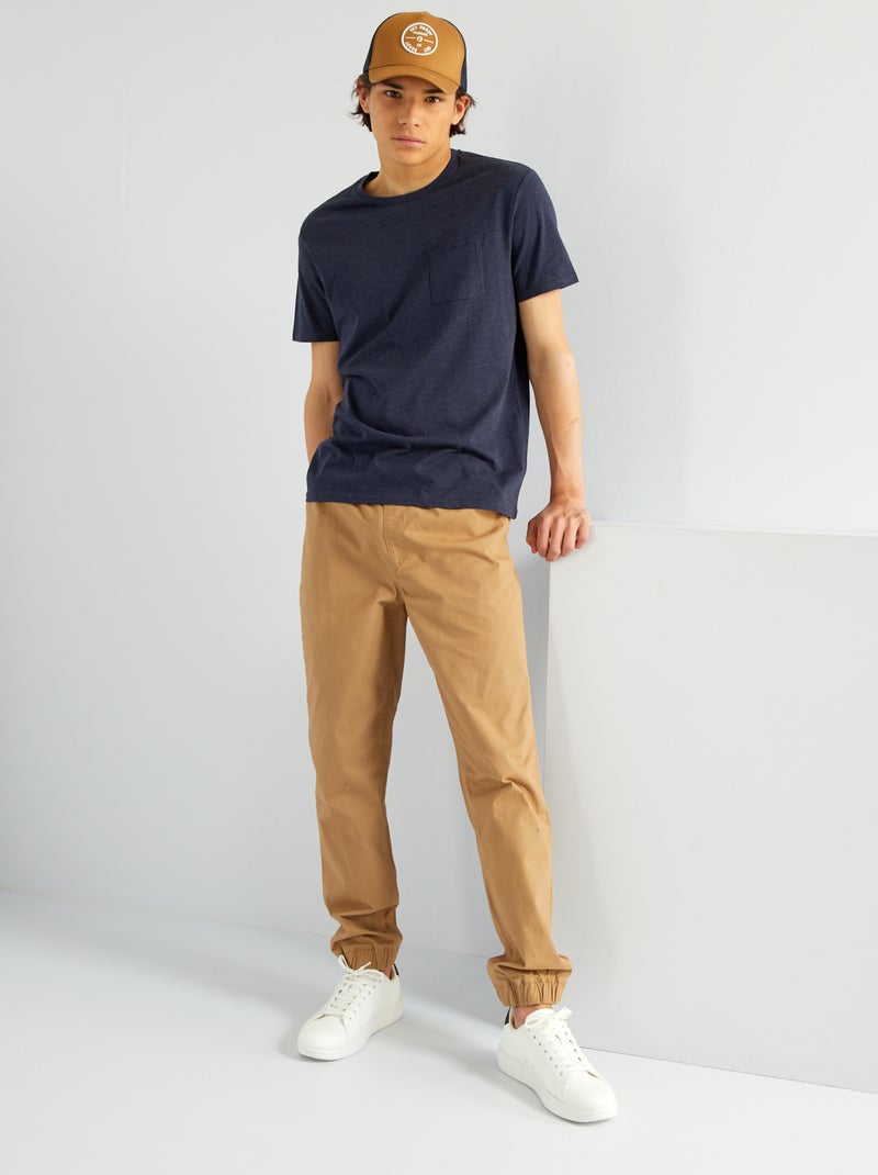 T-shirt met korte mouw en borstzakje BLAUW - Kiabi