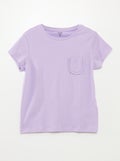 T-shirt met korte mouw en borstzakje PAARS - Kiabi