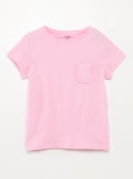 T-shirt met korte mouw en borstzakje ROSE - Kiabi