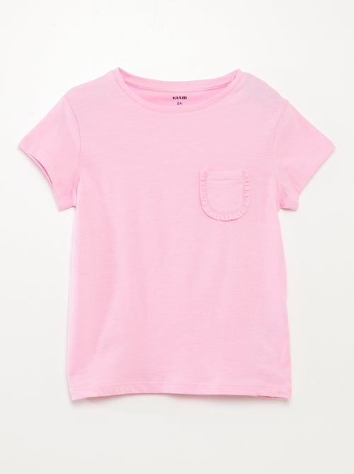 T-shirt met korte mouw en borstzakje - Kiabi