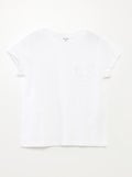 T-shirt met korte mouw en borstzakje WIT - Kiabi