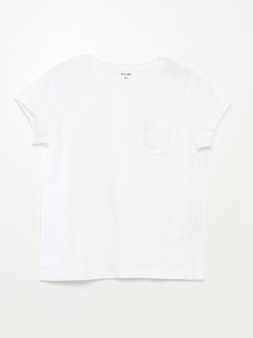 T-shirt met korte mouw en borstzakje - Kiabi
