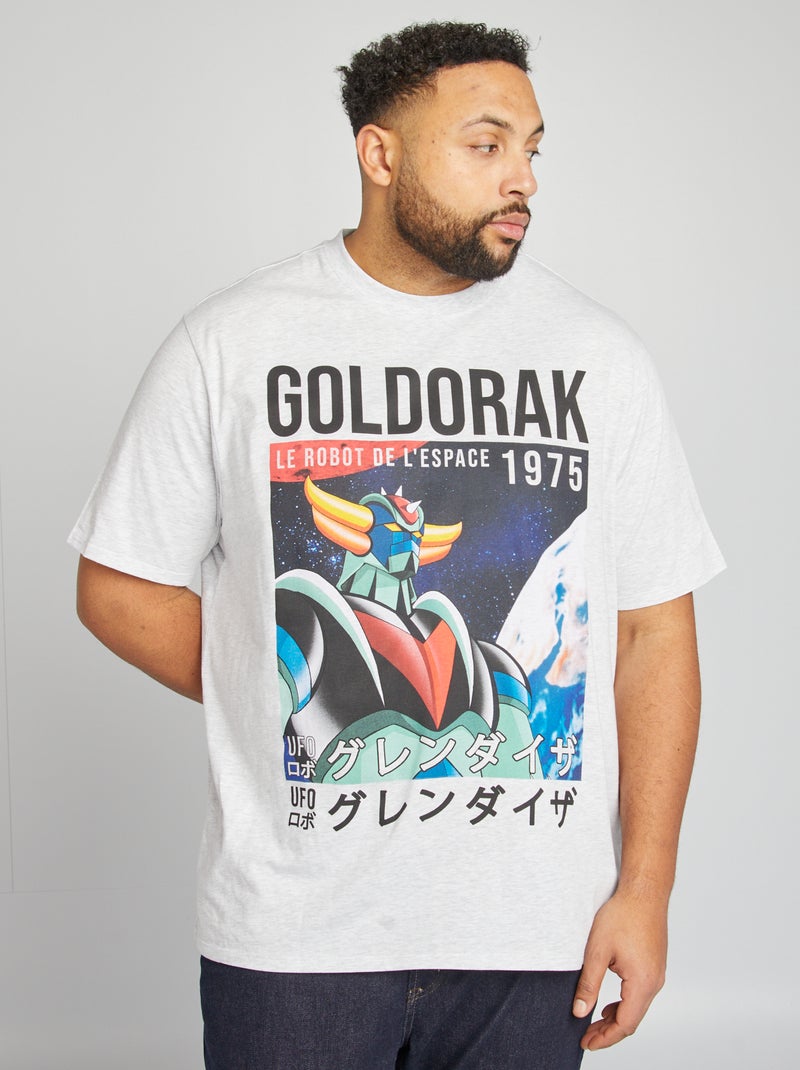 T-shirt met korte mouw en 'Goldorak'-print GRIJS - Kiabi