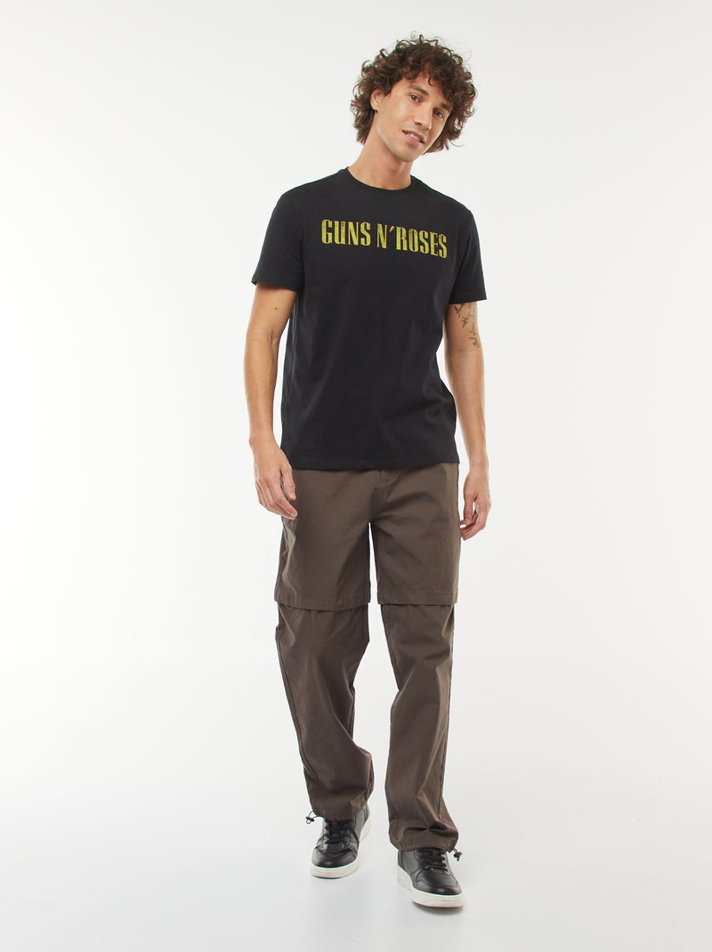 T-shirt met korte mouw en Guns N' Roses-print zwart - Kiabi
