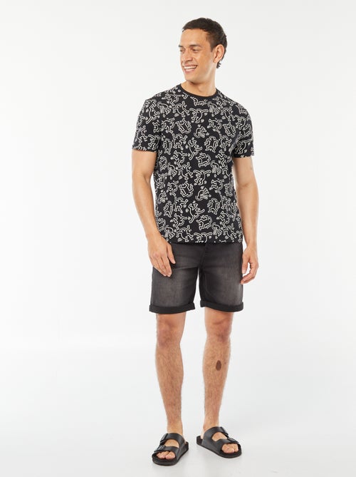 T-shirt met korte mouw en 'Keith Haring'-print - Kiabi