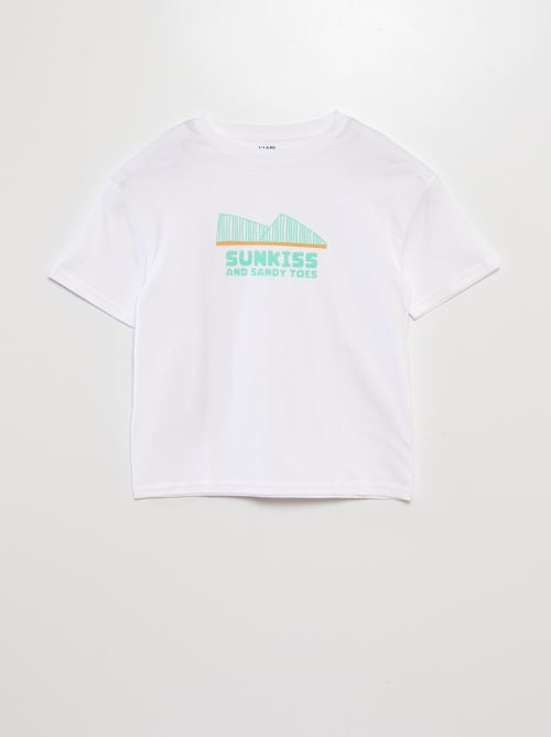 T-shirt met korte mouw en letters - Kiabi