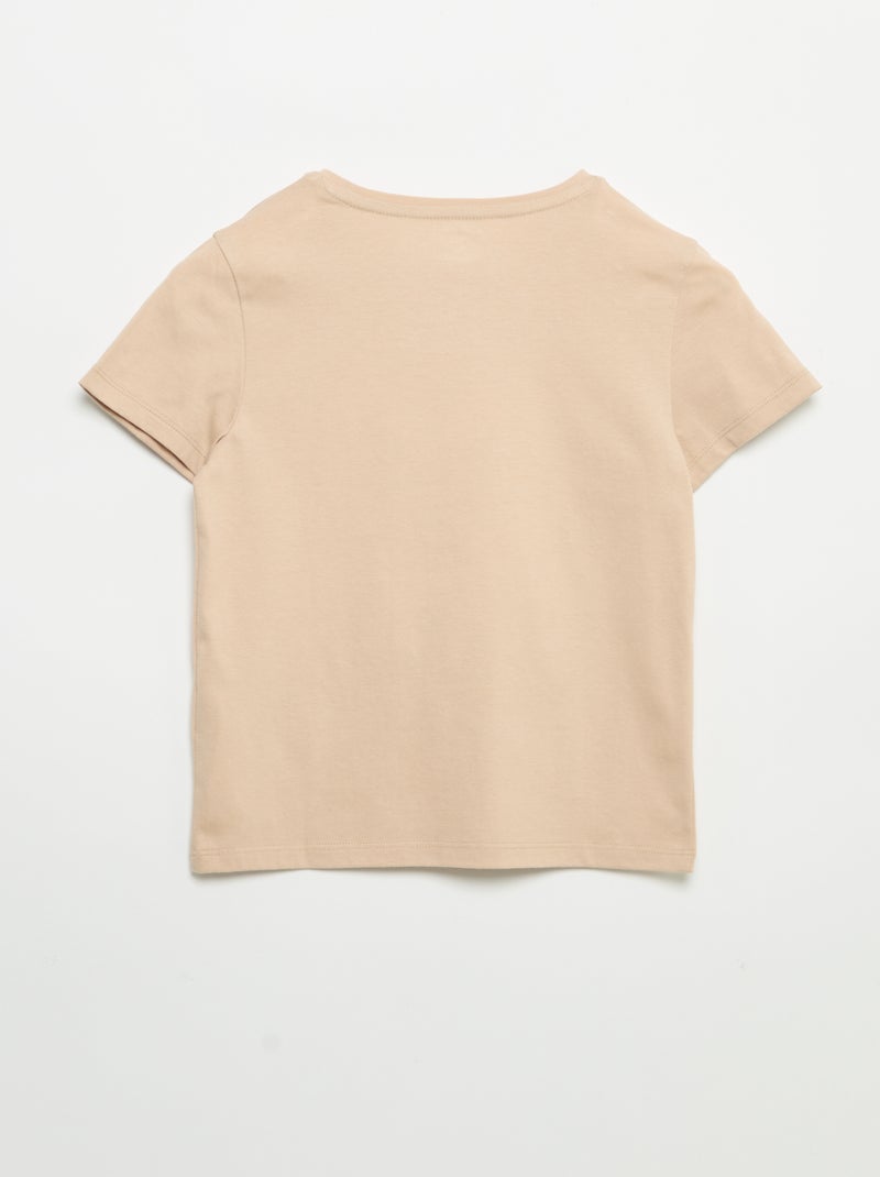 T-shirt met korte mouw en leuk detail Biege - Kiabi
