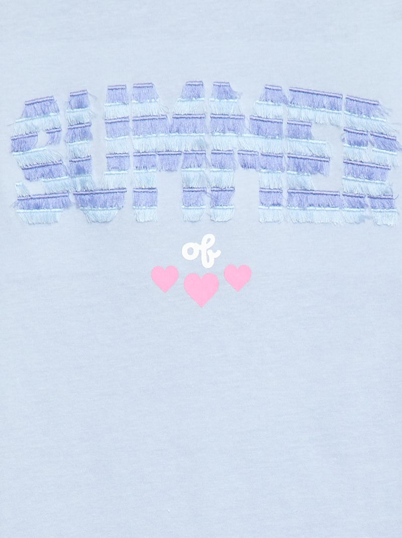 T-shirt met korte mouw en leuk detail Blauw - Kiabi