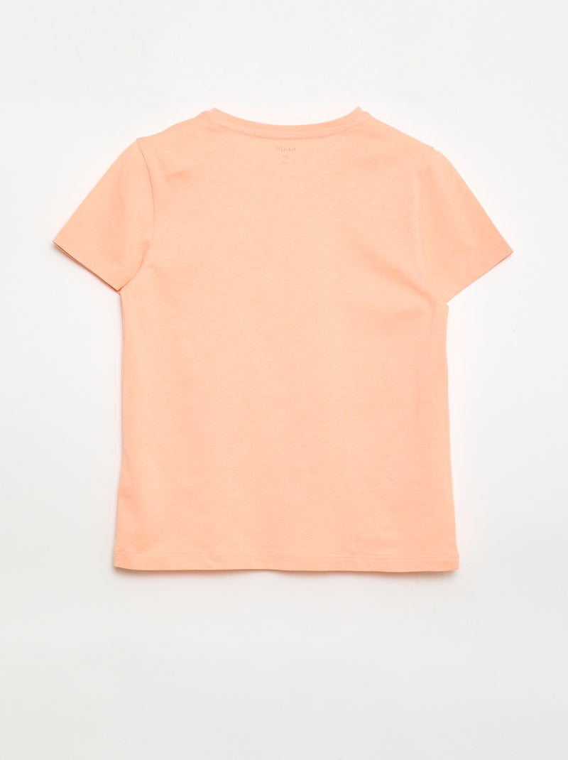 T-shirt met korte mouw en leuk detail Oranje - Kiabi
