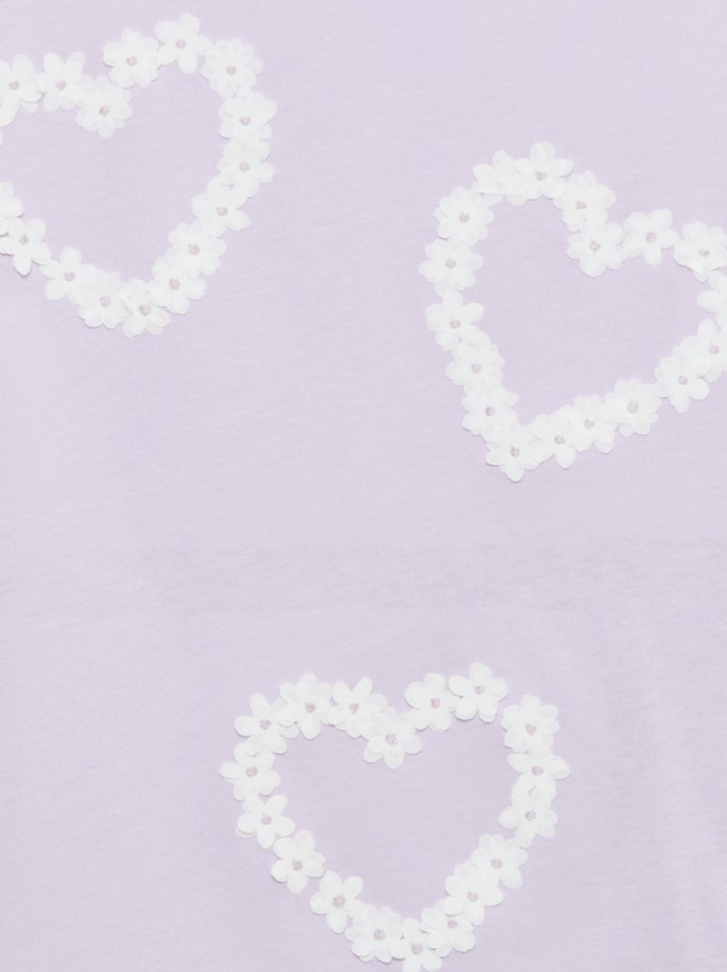 T-shirt met korte mouw en leuk detail Paars - Kiabi