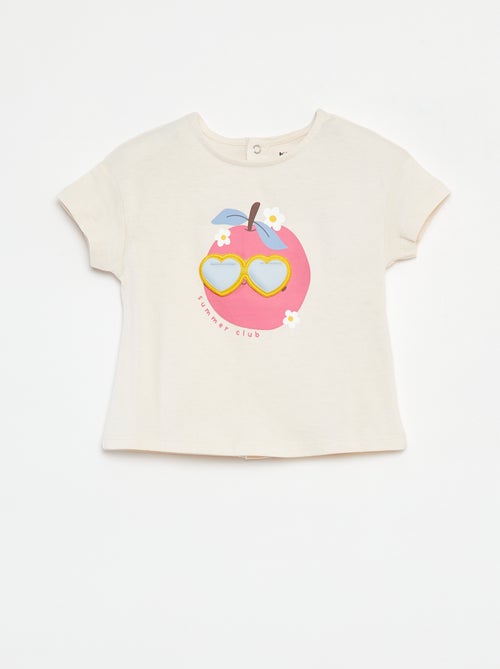 T-shirt met korte mouw en leuk detail - Kiabi