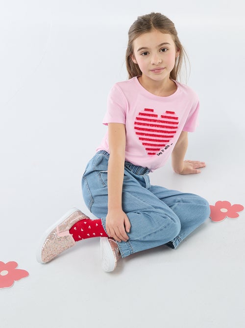 T-shirt met korte mouw en leuk detail - Kiabi
