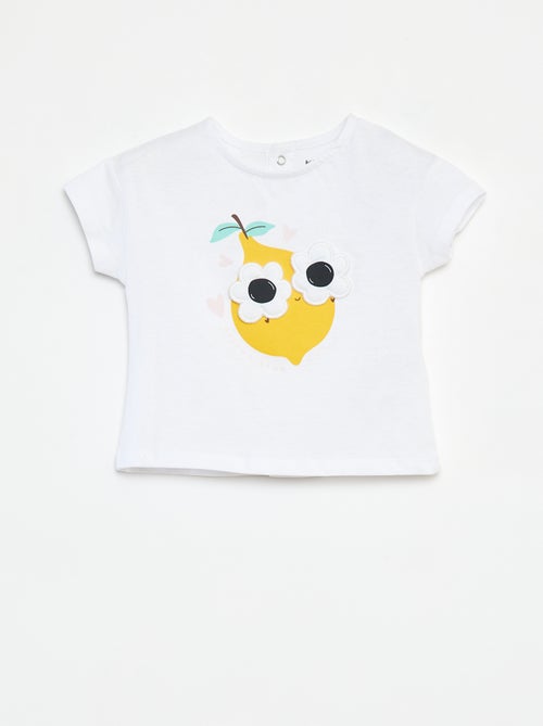 T-shirt met korte mouw en leuk detail - Kiabi