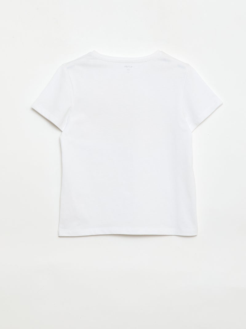 T-shirt met korte mouw en leuk detail Wit - Kiabi