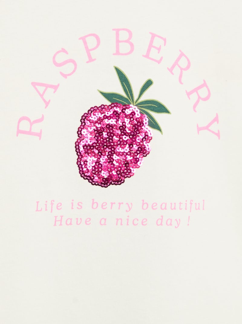 T-shirt met korte mouw en leuk detail Wit - Kiabi