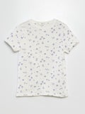 T-shirt met korte mouw en motiefje BIEGE - Kiabi