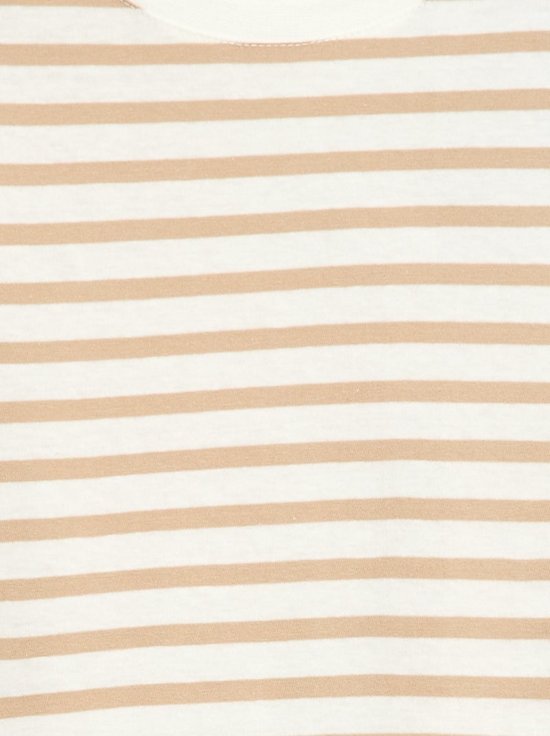 T-shirt met korte mouw en motiefje Biege - Kiabi