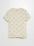 T-shirt met korte mouw en motiefje BIEGE - Kiabi