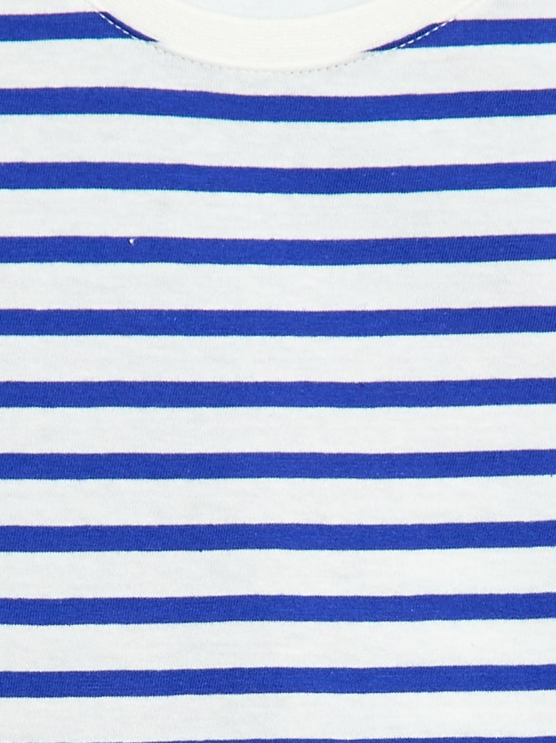 T-shirt met korte mouw en motiefje Blauw - Kiabi