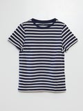 T-shirt met korte mouw en motiefje BLAUW - Kiabi