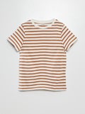 T-shirt met korte mouw en motiefje BRUIN - Kiabi